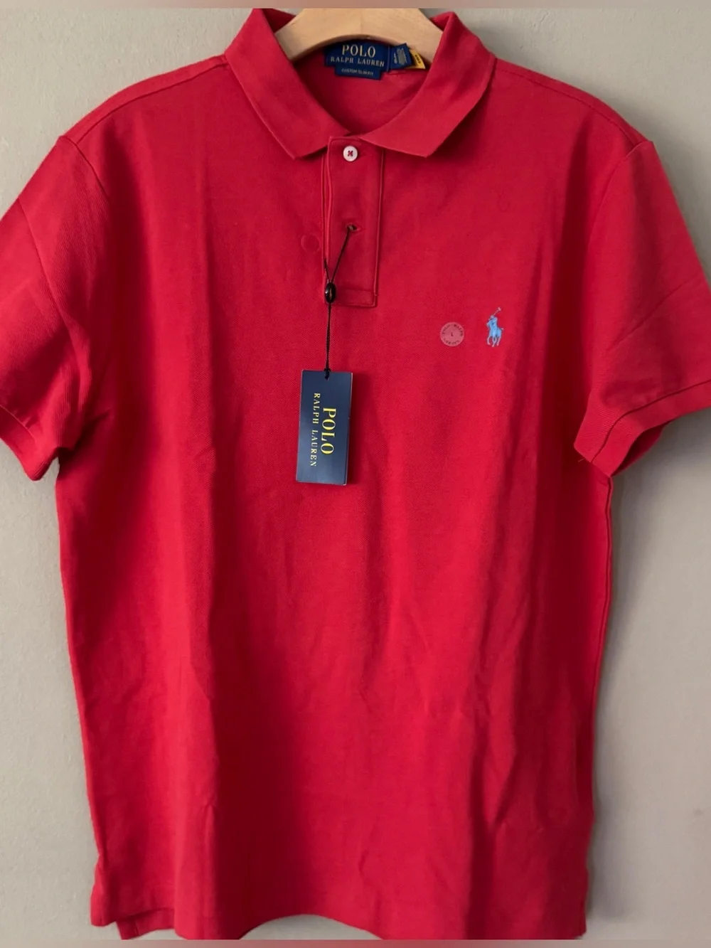NWT Polo Ralph Lauren Custom Slim Fit Red Polo Shirt L